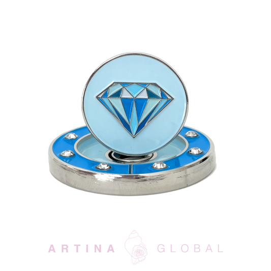 Golf Twin Ball Marker Blue Diamond with Rhinestones
