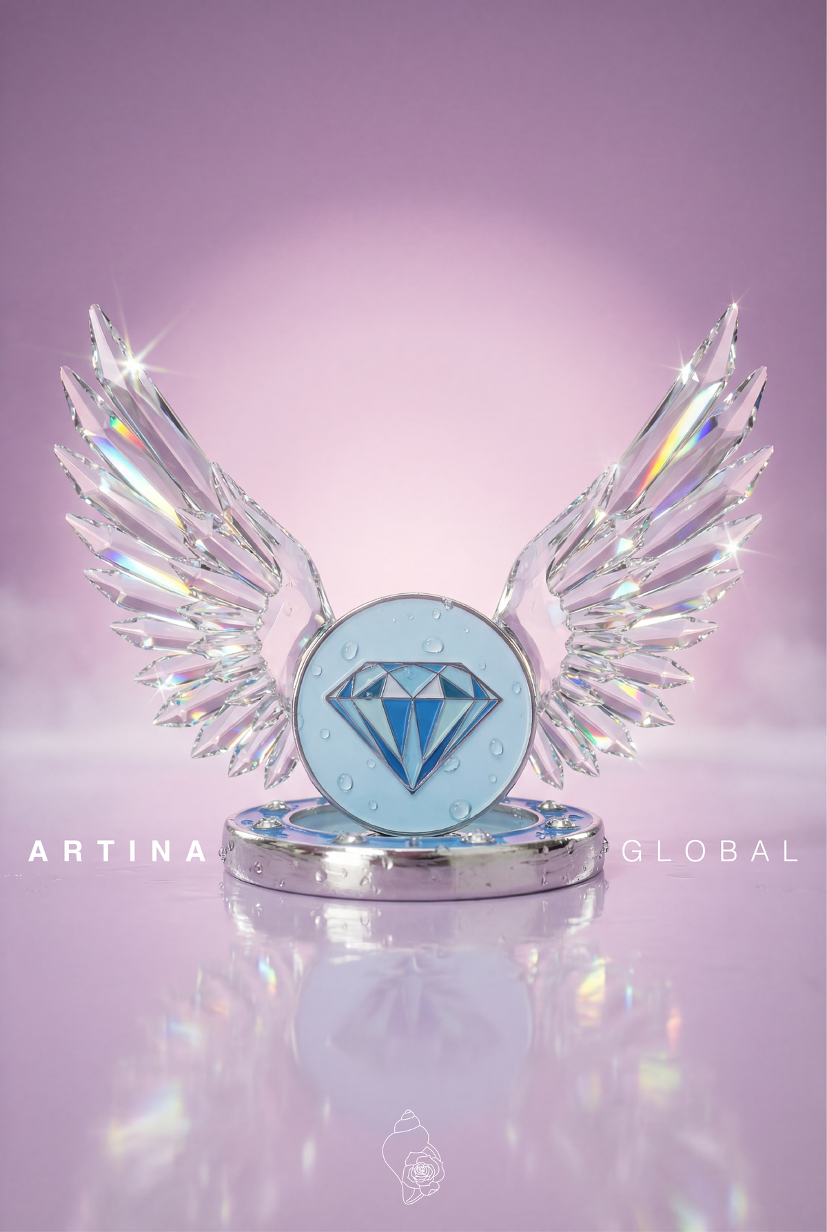 Golf Twin Ball Marker Blue Diamond with Rhinestones