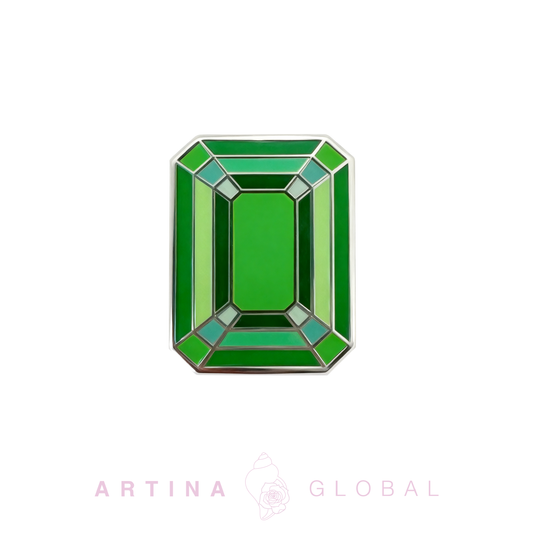 Artina Gem Unique Golf Ball Marker Green Emerald Cut