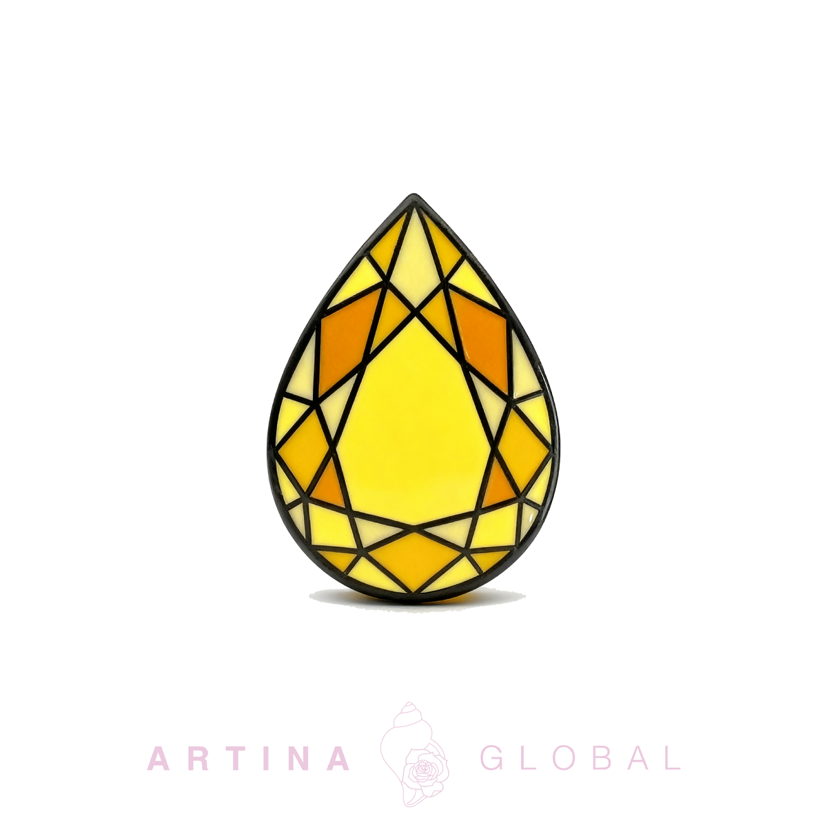 Artina Gem Unique Golf Ball Marker Yellow Pear