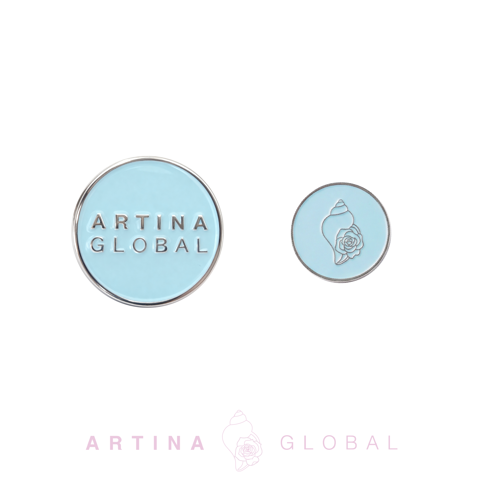 Golf Twin Ball Marker Blue Diamond with Rhinestones